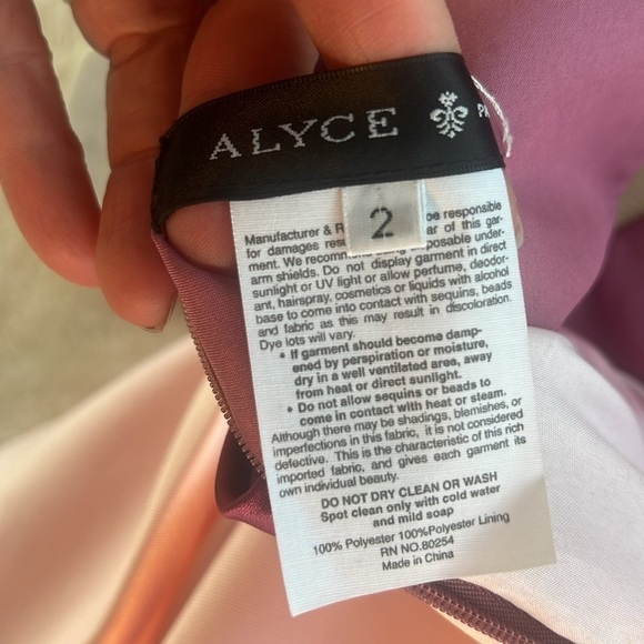 Alyce Paris Couture Two Tone Pink Formal Party Dress Size 2 - Picture 11 of 15